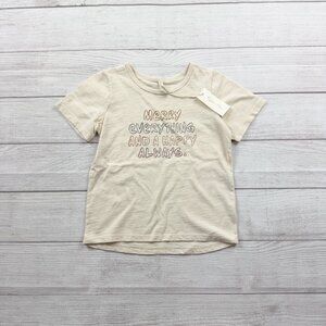 Rylee + Cru Kids Graphic T-Shirt Cream “Merry Everything” Short Sleeve NWT 4-5
